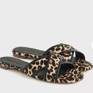 J. Crew Leopard Cora crisscross sandals